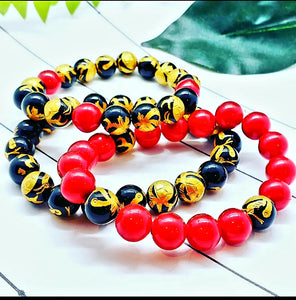 Fire and Black/Gold Bracelets